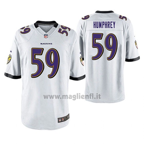 Maglia NFL Game Baltimore Ravens Myles Humphrey Bianco